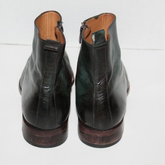 Paul Parkman Handmade Turquoise Burnished Side Zipper Boots 9 / 9.5 EU 42 H12249 - Picture 6 of 12